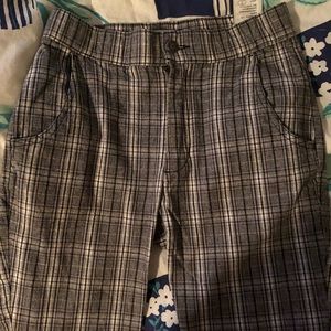 Hollister Plaid Pants- Black, Grey, White